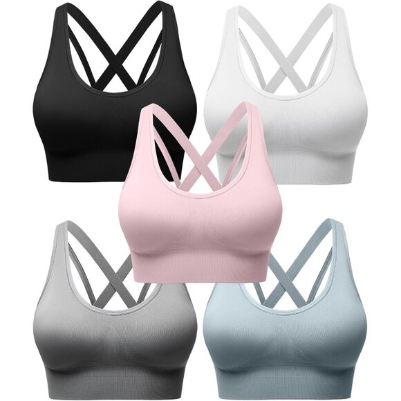 Sports Bras for Women High Support Multipack Padded Supportive Criss Cross Back